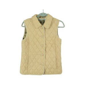 LL Bean Womens Tan Quilted Insulated Classic Vest Size M Gorpcore Quiet Luxury